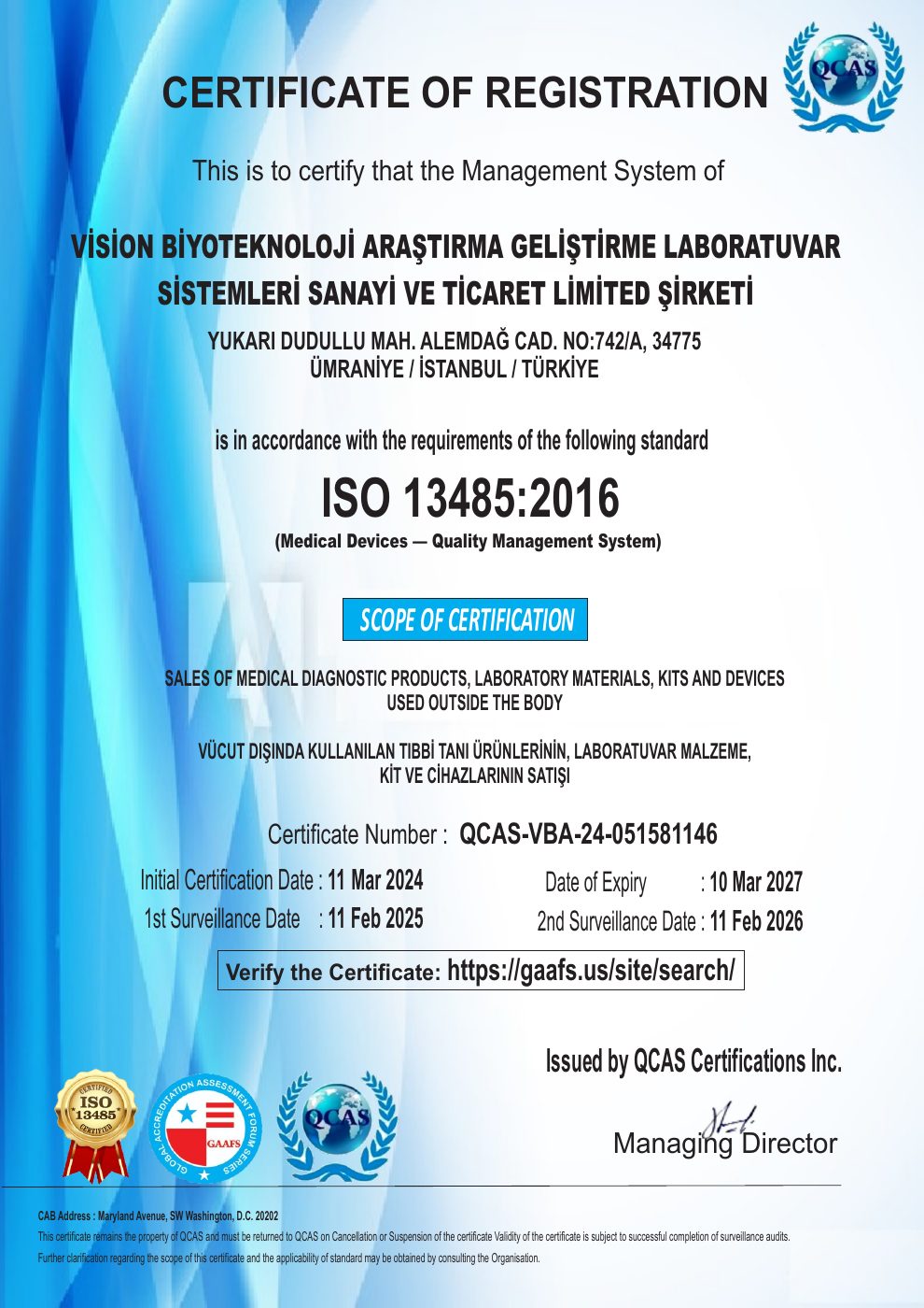 ISO 13485:2016 principal document page